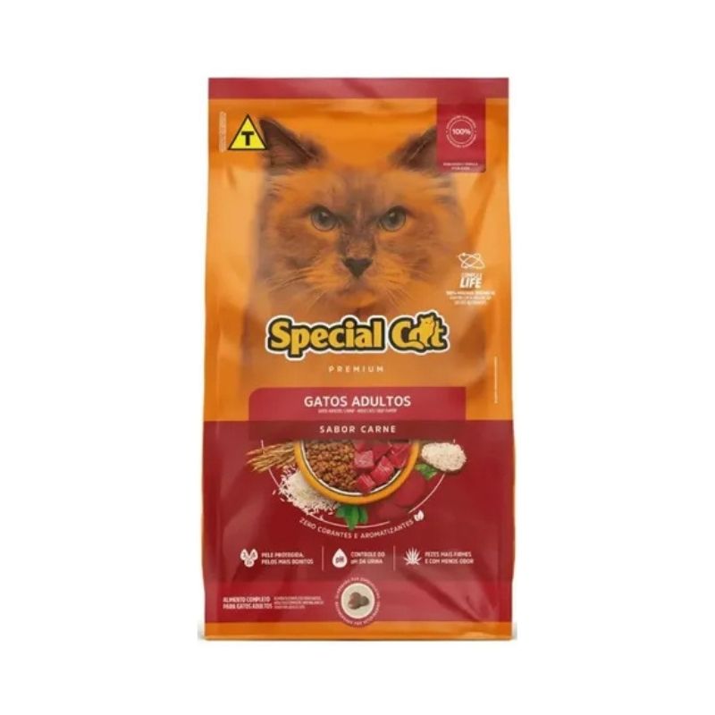 alimento-special-cat-carne-adultos-racao-gato-felino-10kg
